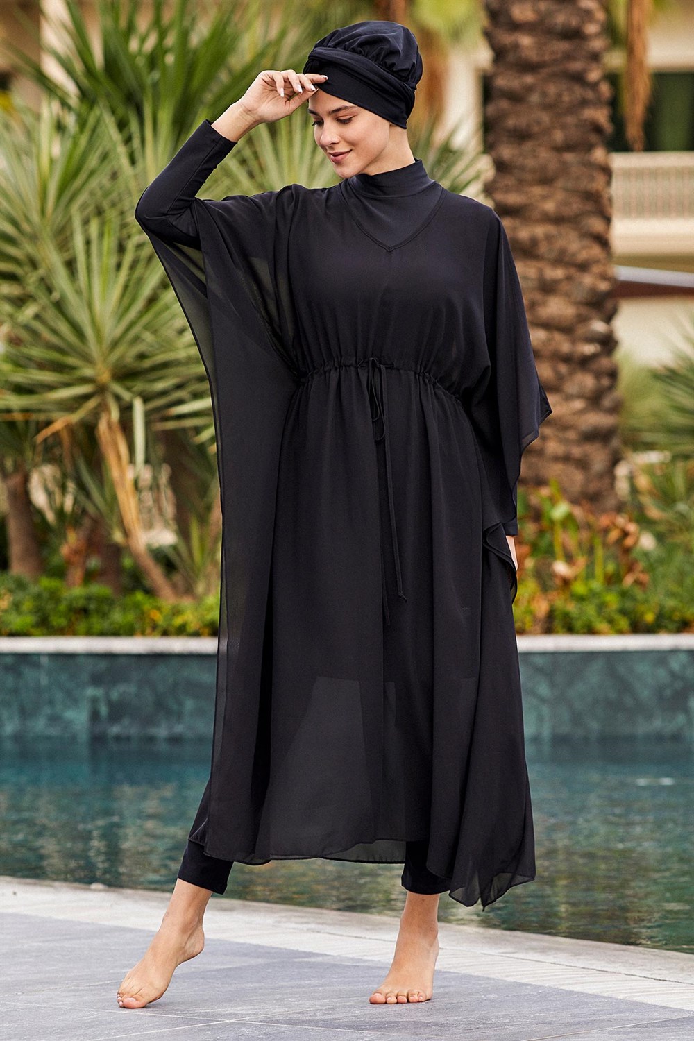 Adasea Pareo Mayo Üzerine Kaftan Siyah 6039 Remsa Mayo