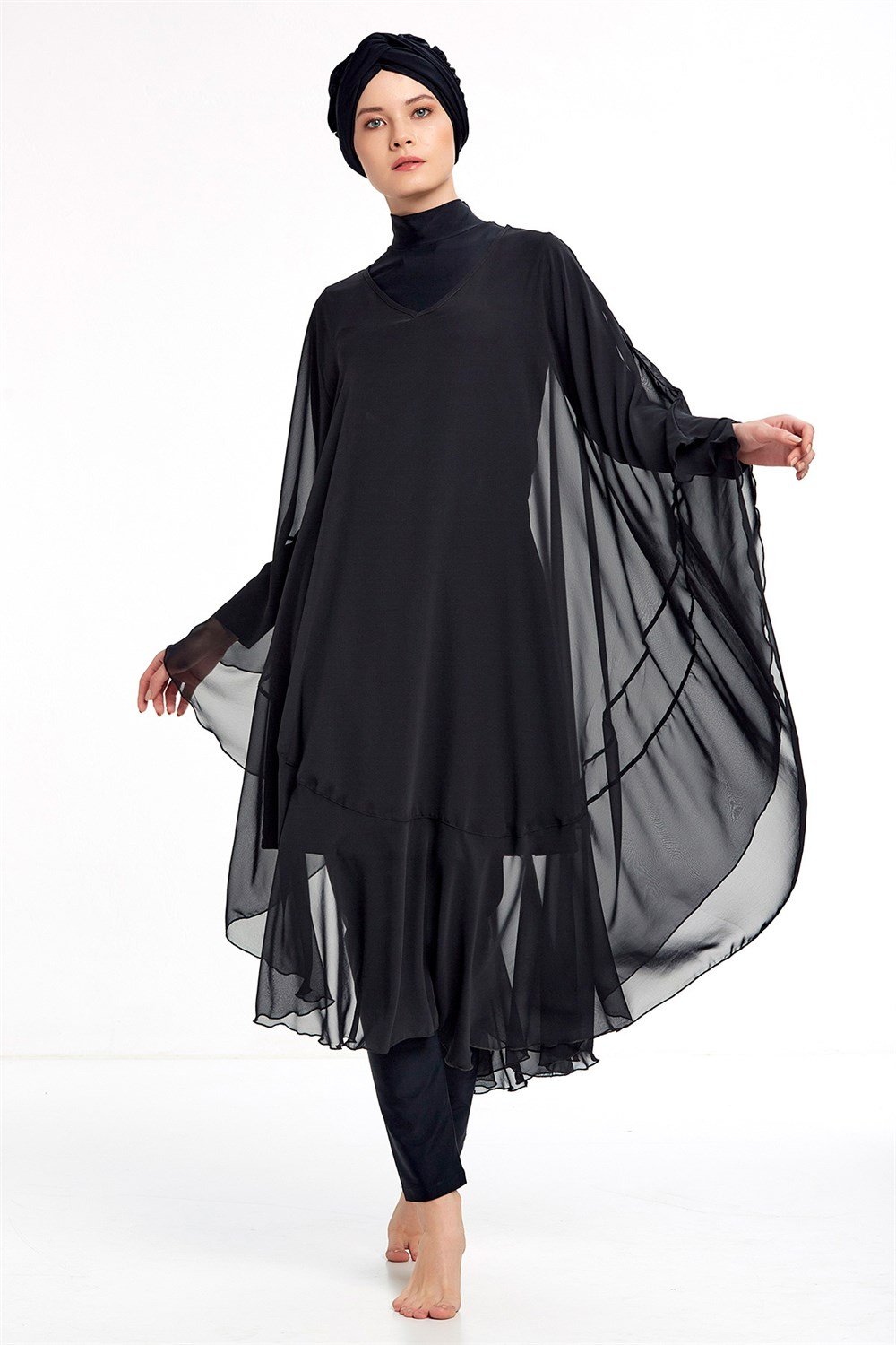 Adasea Pareo Mayo Üzerine Kaftan Siyah 6050 Remsa Mayo