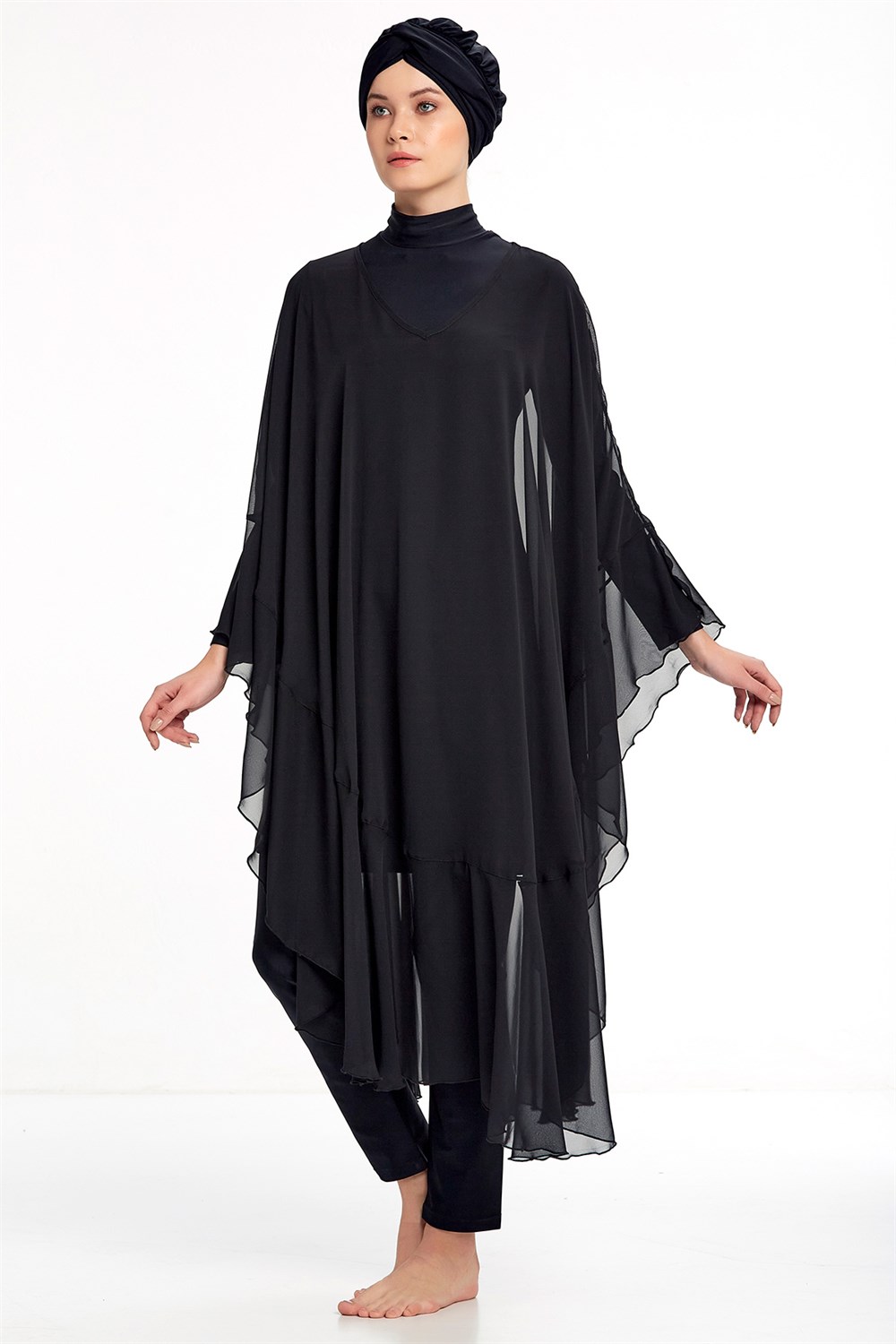 Adasea Pareo Mayo Üzerine Kaftan Siyah 6050 Remsa Mayo