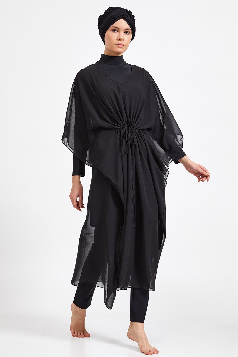 Adasea Pareo Mayo Üzerine Kaftan Siyah 6039 Remsa Mayo
