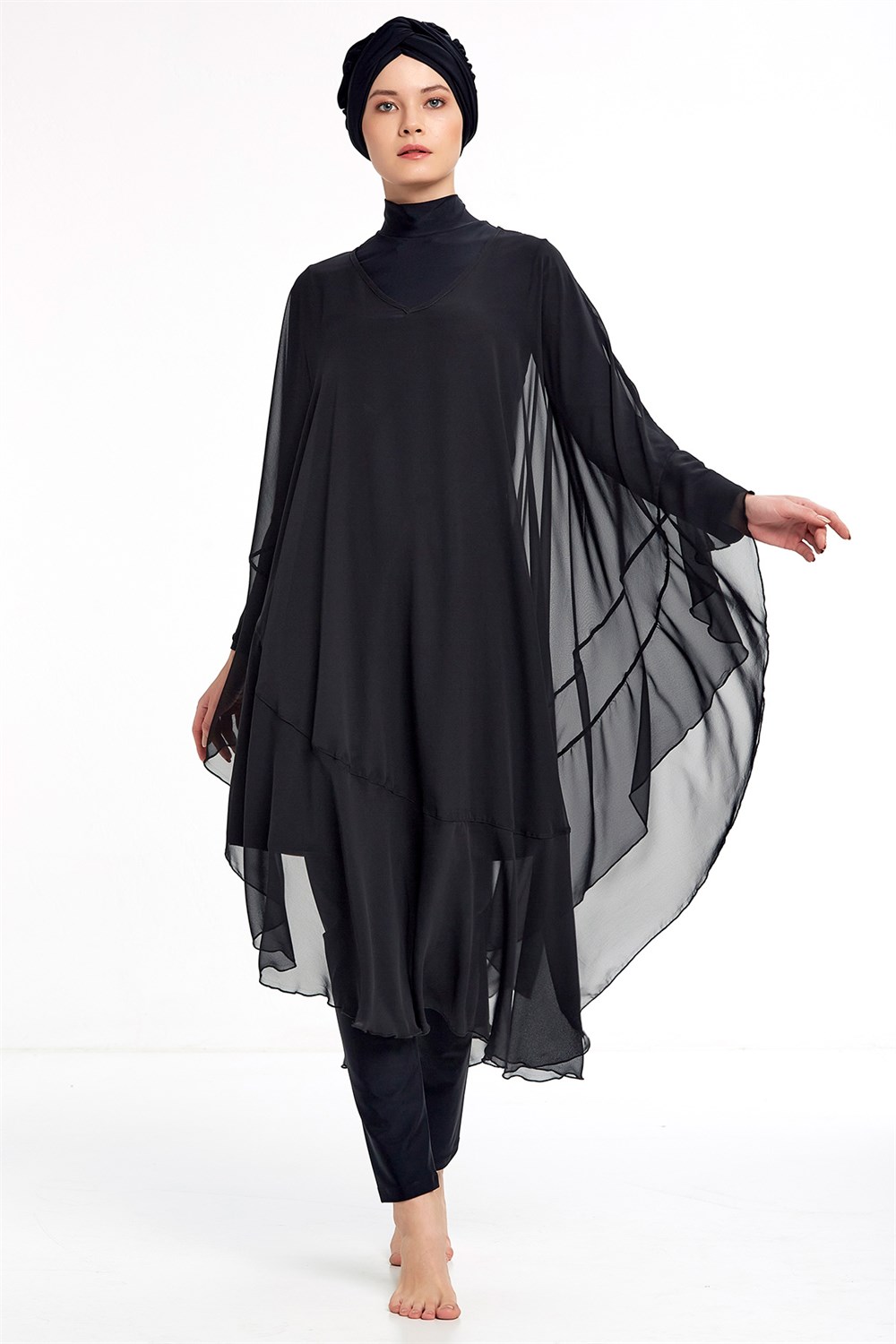 Adasea Pareo Mayo Üzerine Kaftan Siyah 6050 Remsa Mayo