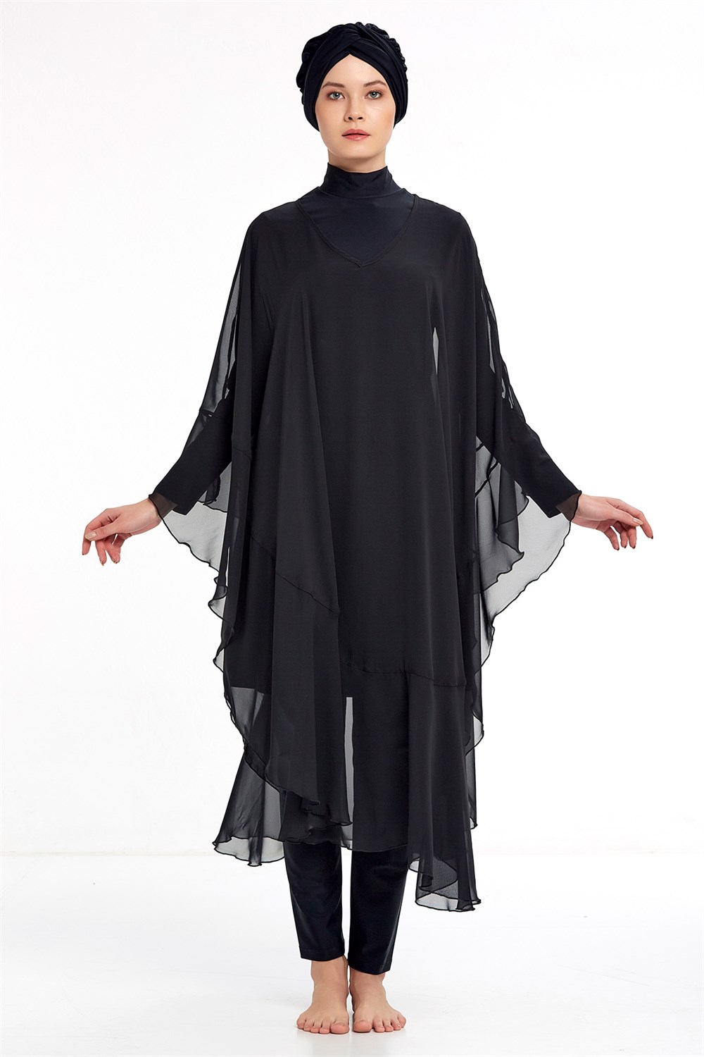 Adasea Pareo Mayo Üzerine Kaftan Siyah 6050 Remsa Mayo