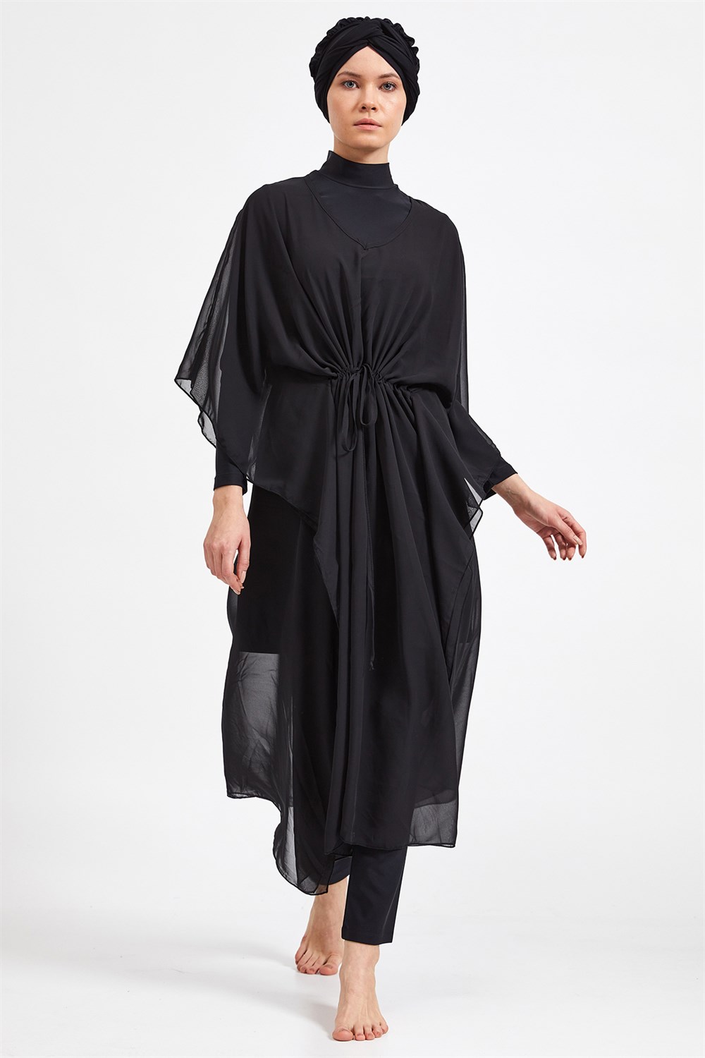 Adasea Pareo Mayo Üzerine Kaftan Siyah 6039 Remsa Mayo