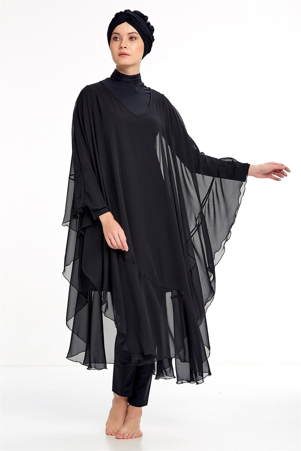 Adasea Pareo Mayo Üzerine Kaftan Siyah 6050 Remsa Mayo