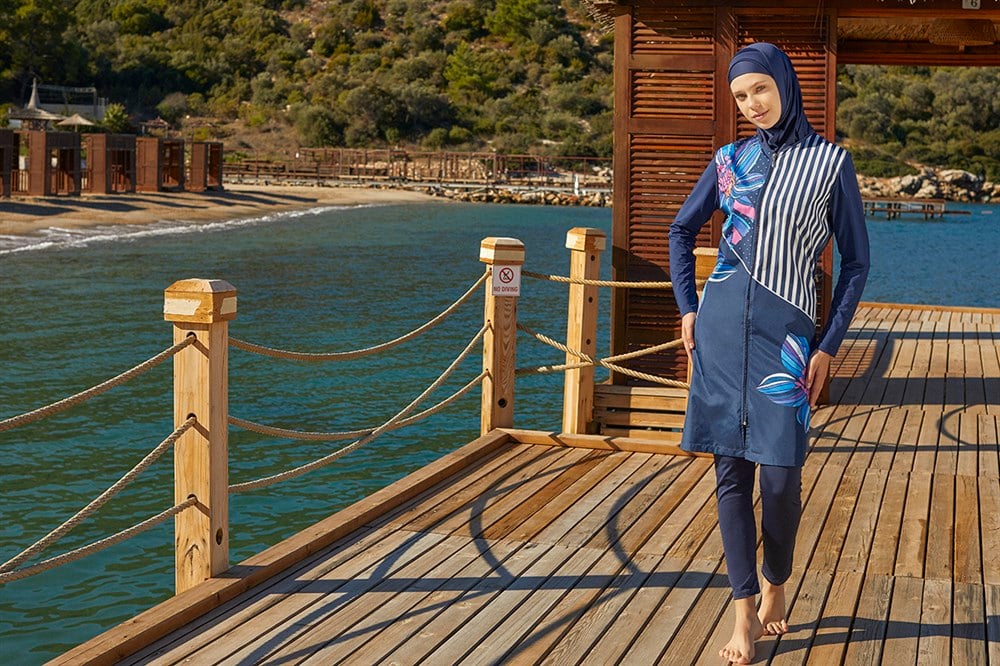 Adasea Tam Kapalı Tesettür Mayo 2179 Koyu Lacivert