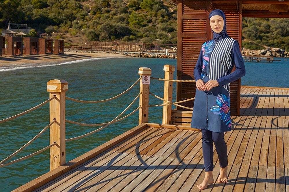 Adasea Tam Kapalı Tesettür Mayo 2179 Koyu Lacivert