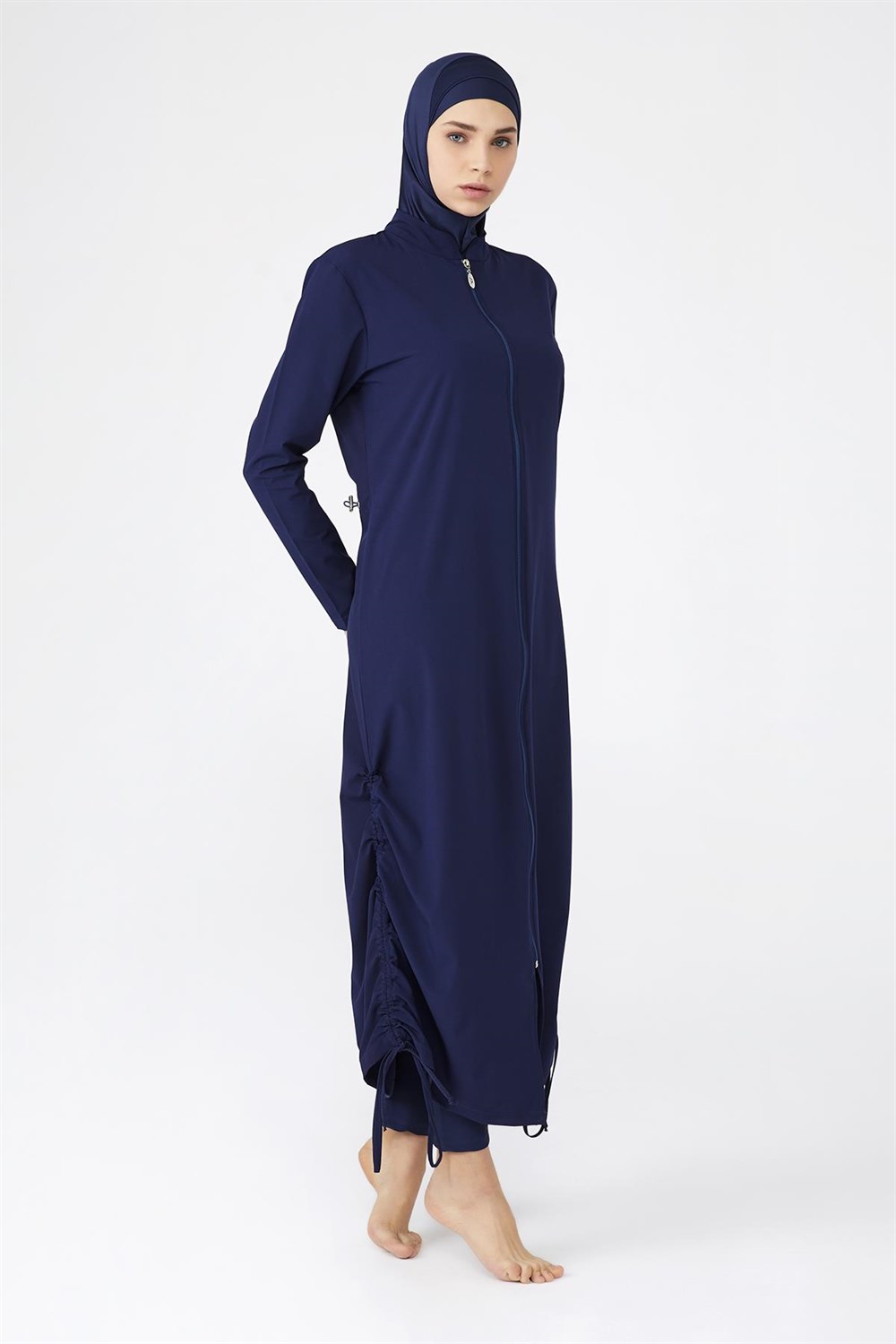 Adasea Tam Kapalı Tesettür Mayo Uzun Tam Boy 4065 Açık Lacivert