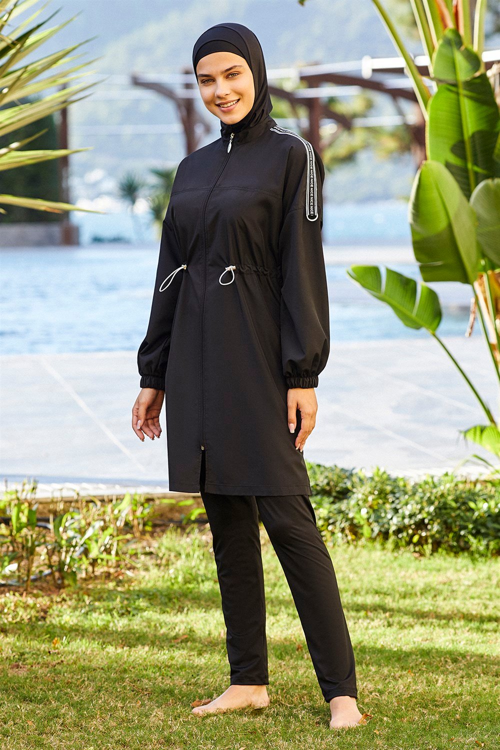 Adasea Tasarım Tam Kapalı Tesettür Mayo 1266 Siyah