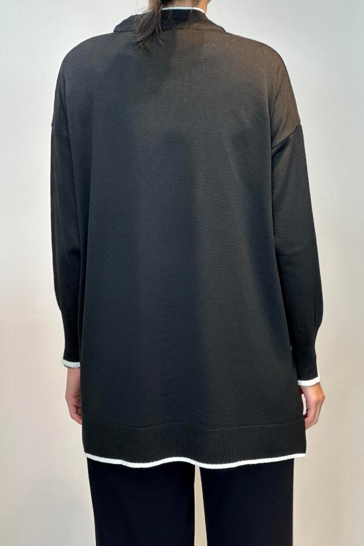 Basic Örme Merserize Tunik 17036 Siyah