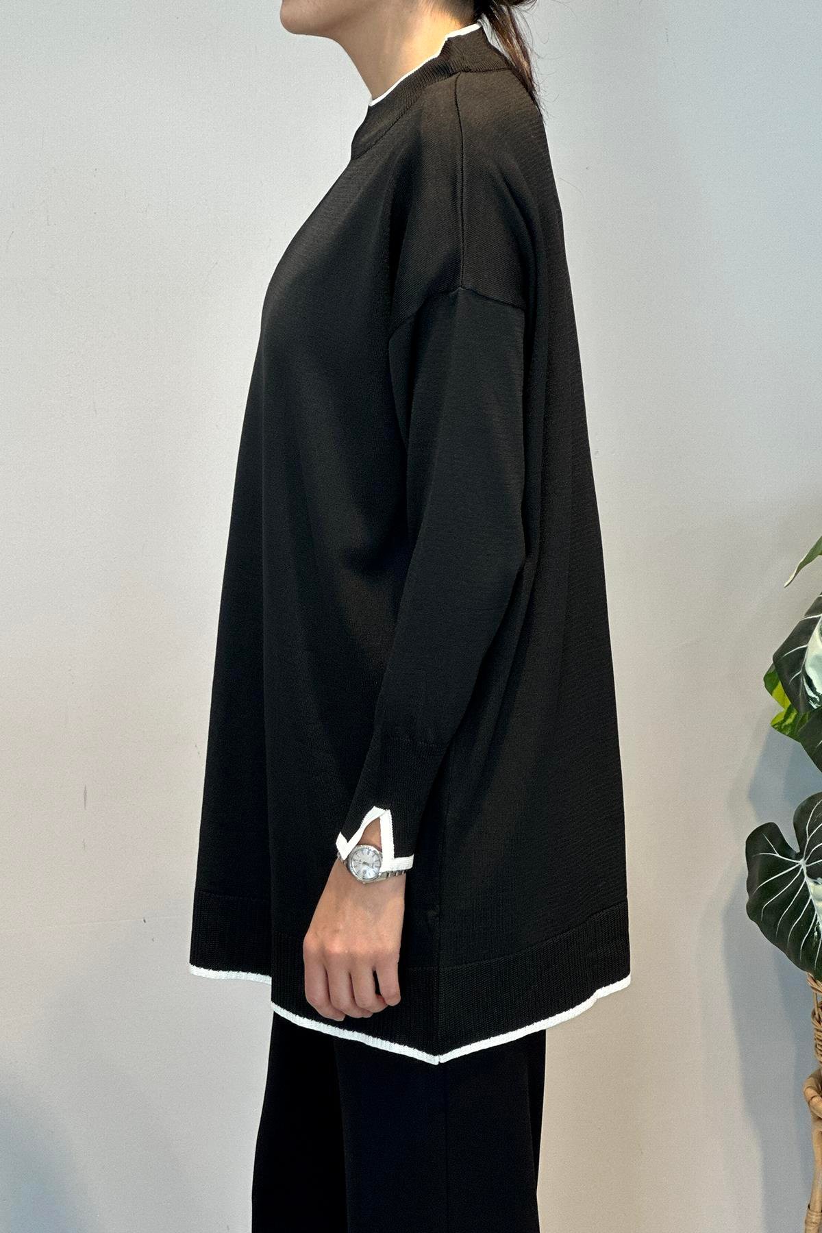 Basic Örme Merserize Tunik 17036 Siyah