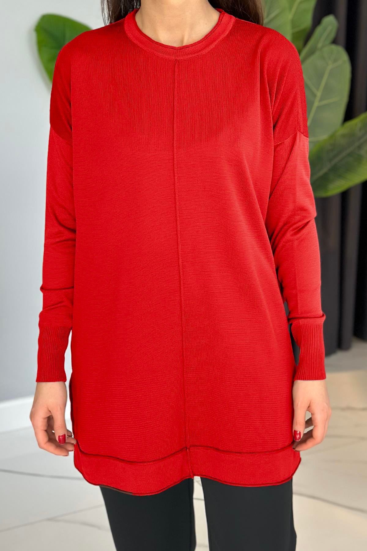 Basic Triko Tunik 2001 Kırmızı