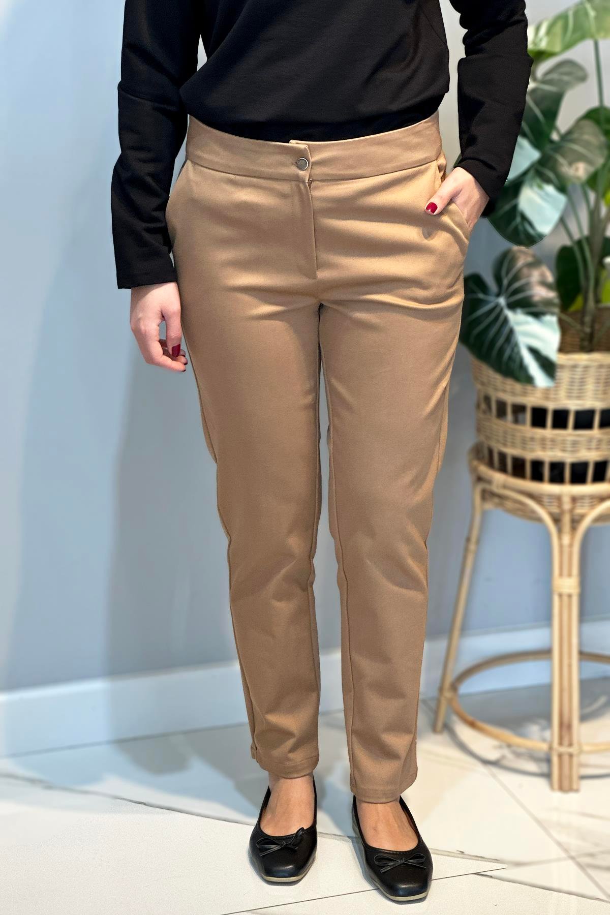 Bilek Boy Kumaş Pantolon 16032 Camel