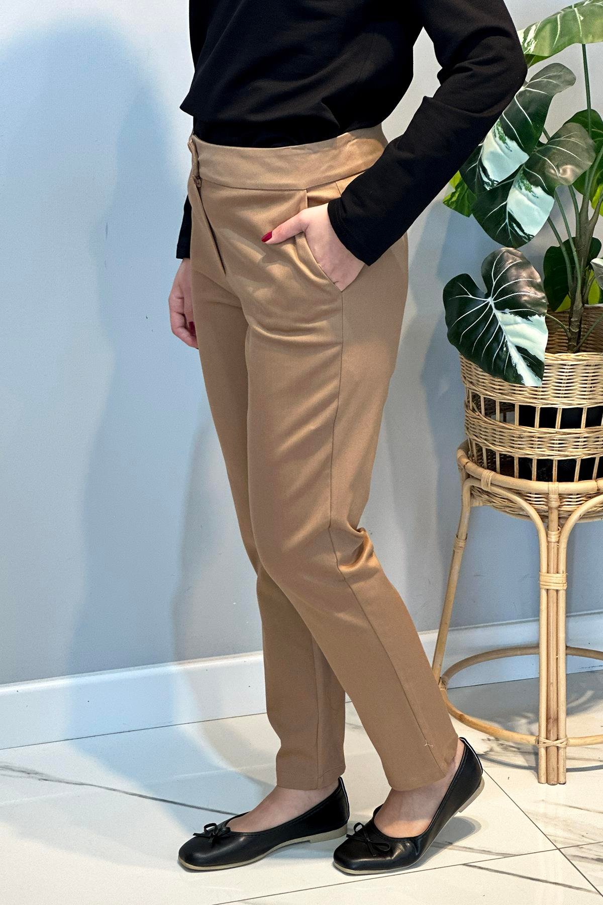 Bilek Boy Kumaş Pantolon 16032 Camel