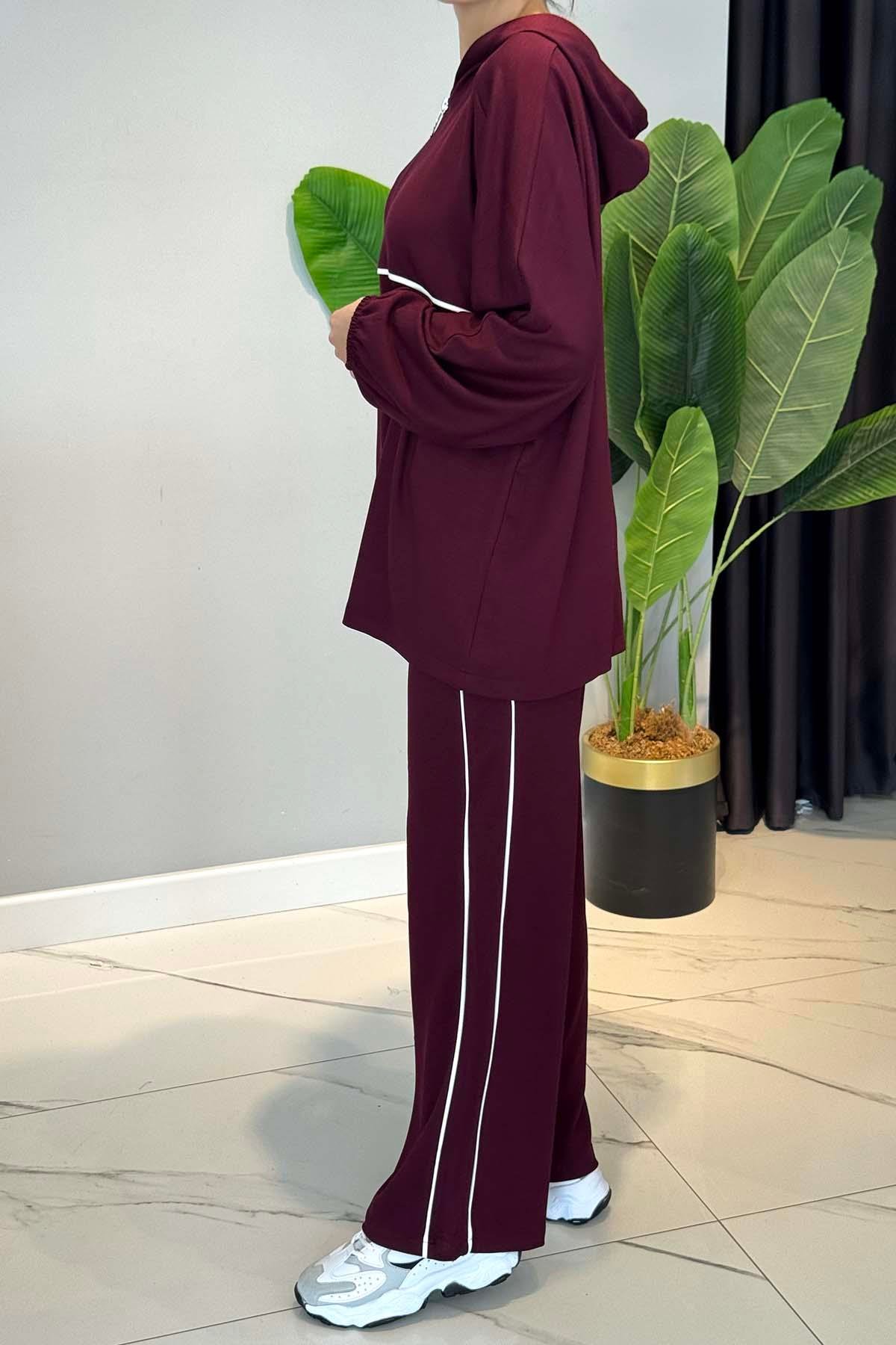 Biye Detaylı Rahat Takım 3143 Bordo