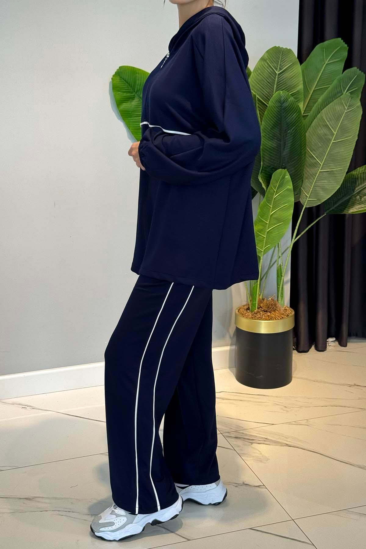 Biye Detaylı Rahat Takım 3143 Lacivert