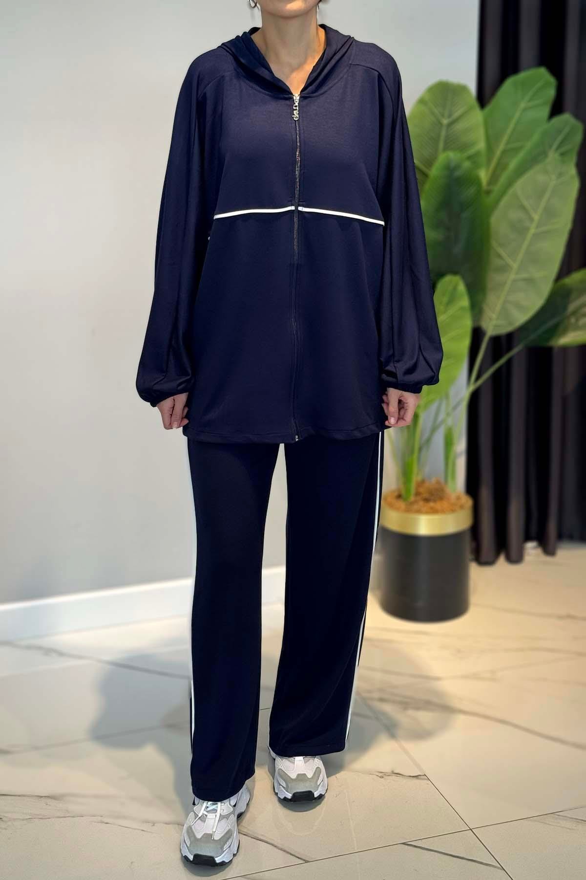 Biye Detaylı Rahat Takım 3143 Lacivert