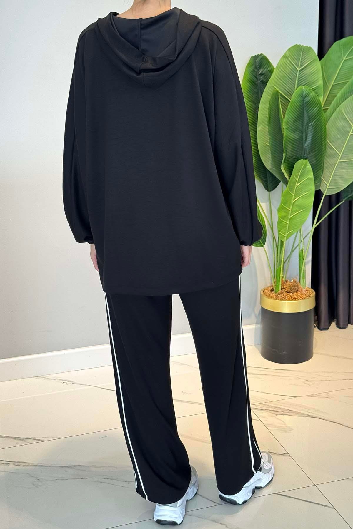 Biye Detaylı Rahat Takım 3143 Siyah