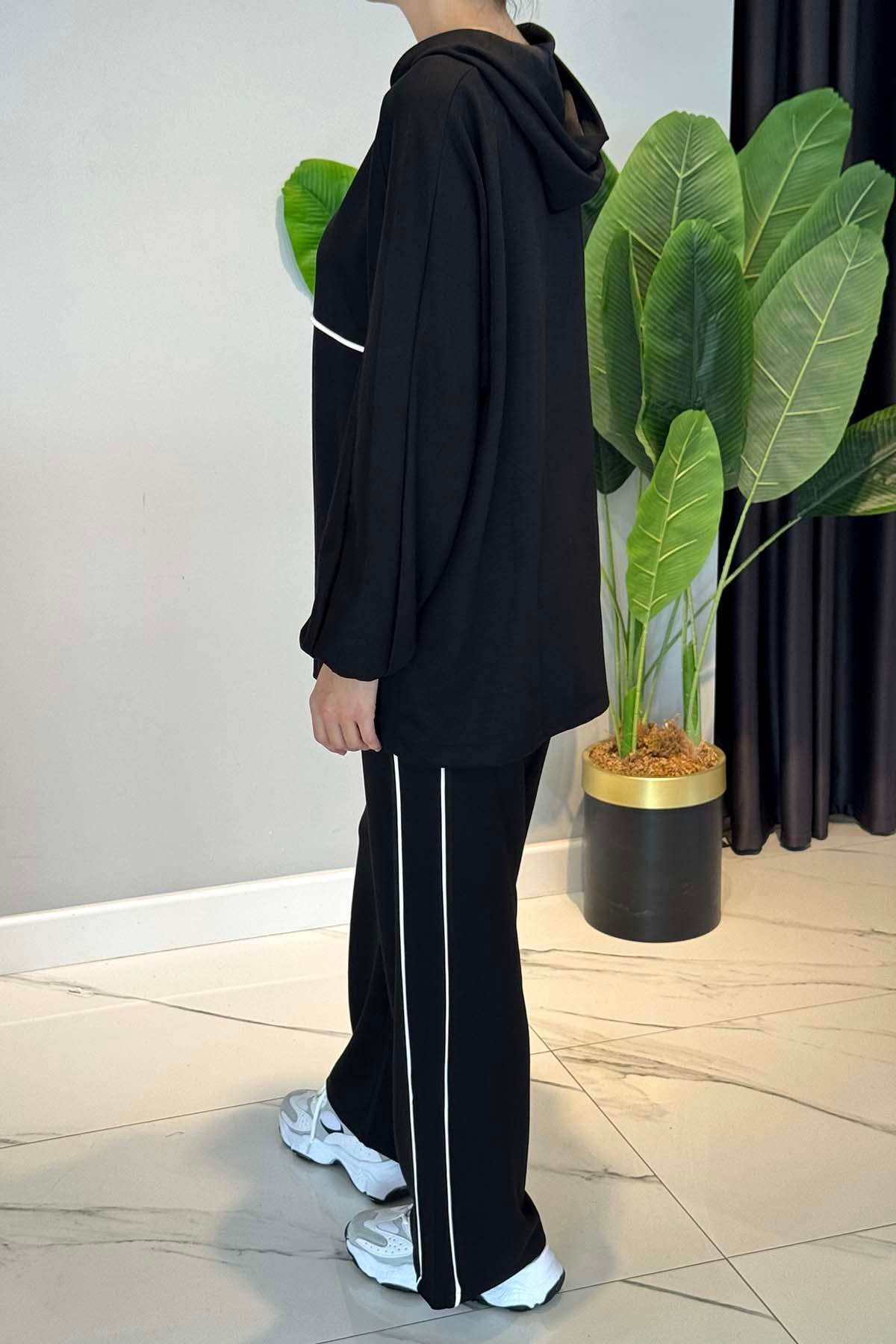 Biye Detaylı Rahat Takım 3143 Siyah