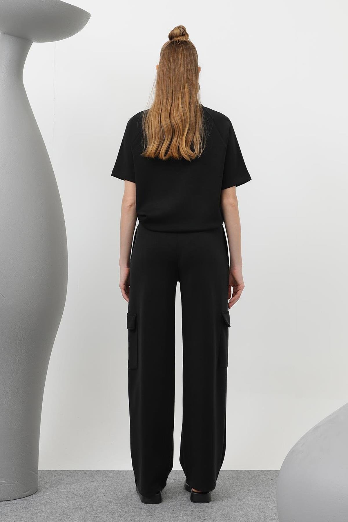 Bol Paça Kargo Cepli Bol Paça Pantolon 32156 Siyah