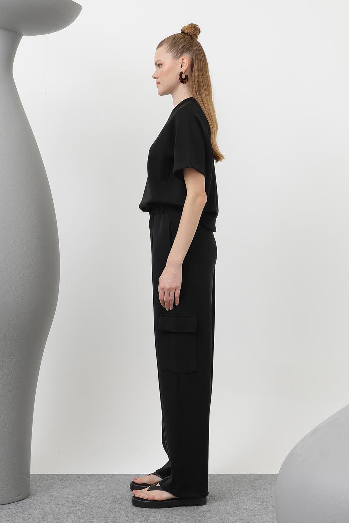 Bol Paça Kargo Cepli Bol Paça Pantolon 32156 Siyah