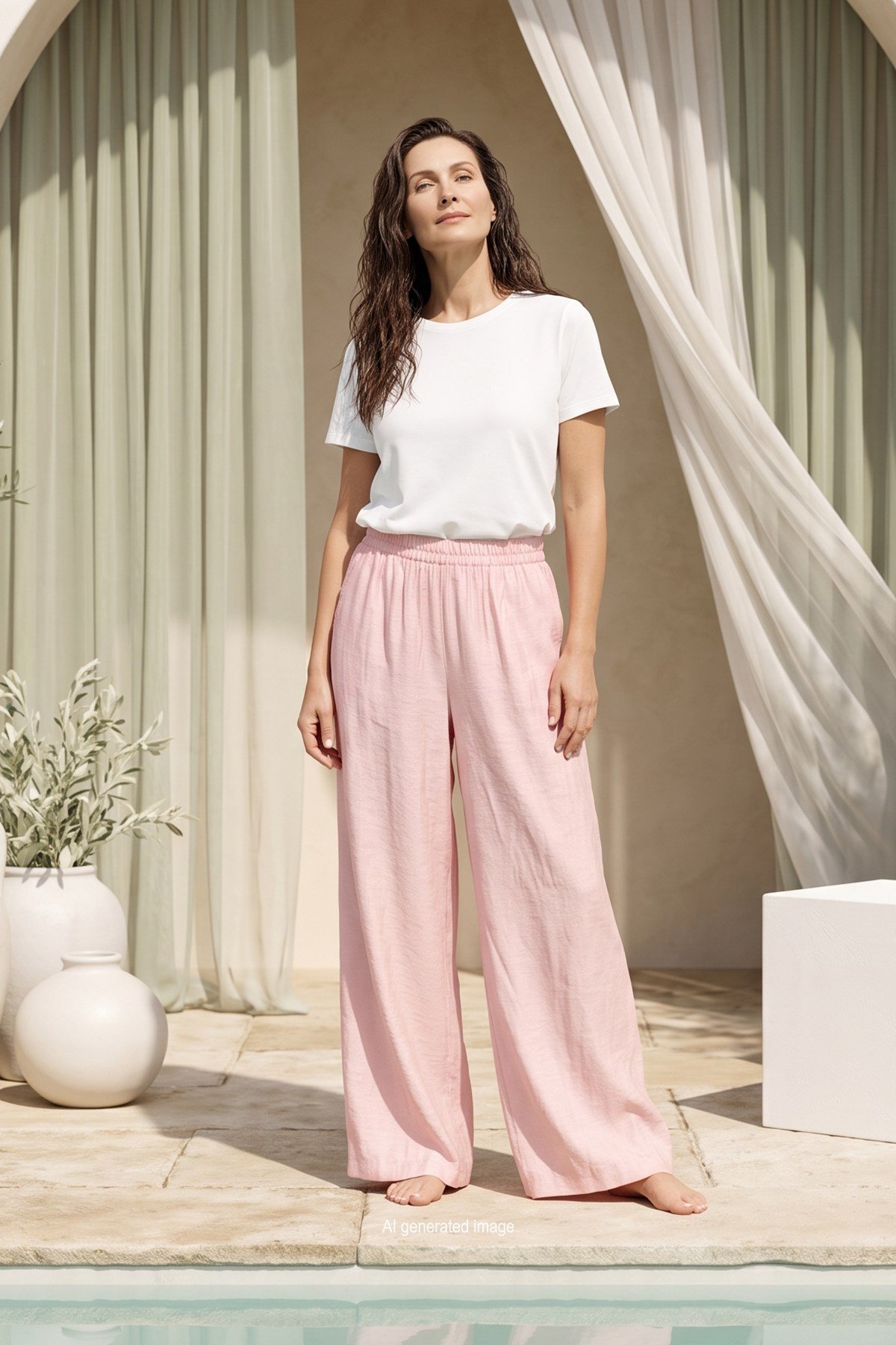 Bol Paça Nil Pantolon 355 Pembe