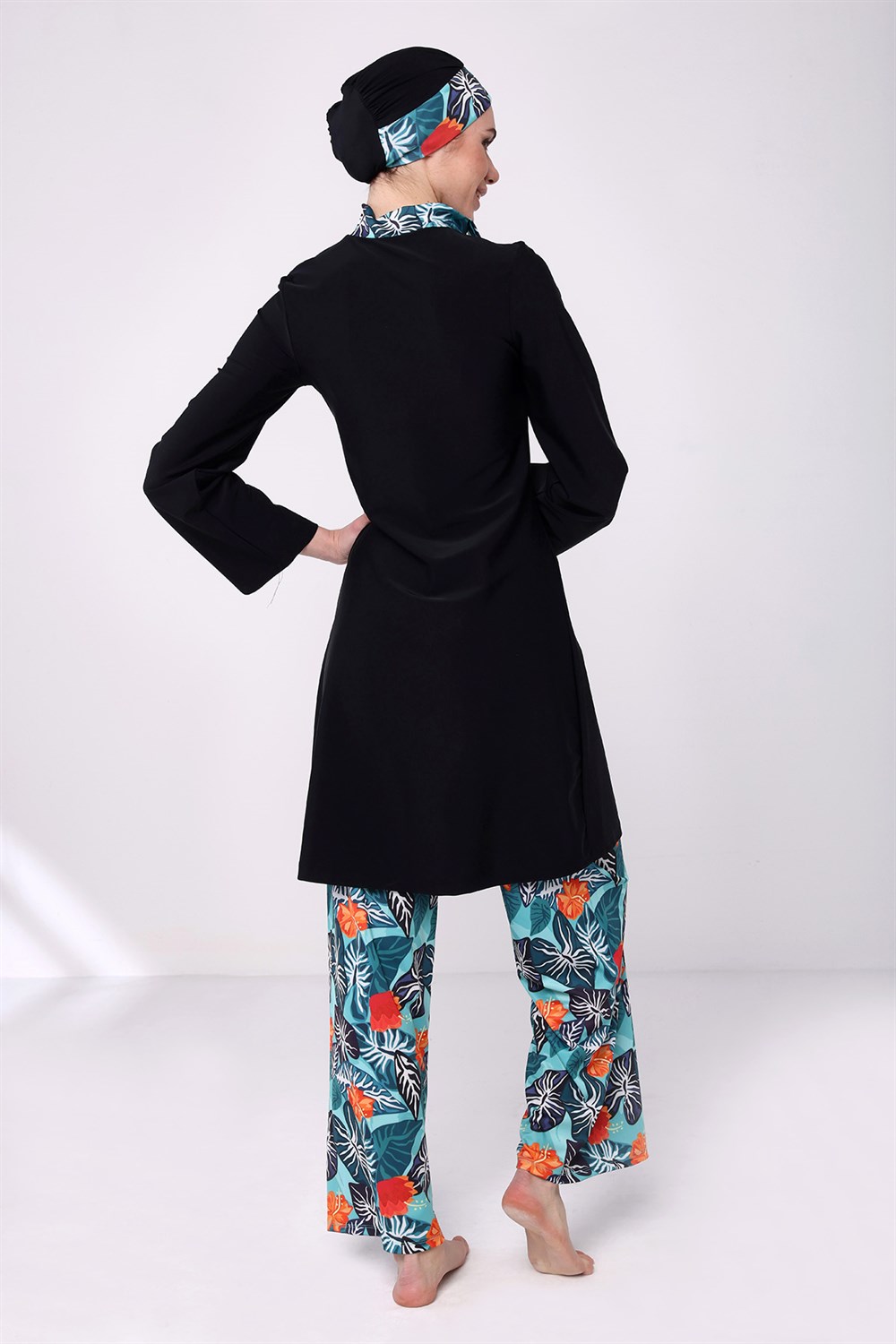 Bol Paça Tam Kapalı Tesettür Mayo 2118 Siyah Remsa Mayo