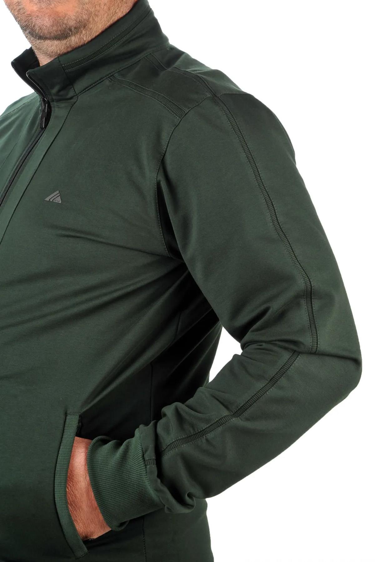 Büyük Beden Likralı Penye Erkek Eşofman Takımı 1714 Yeşil