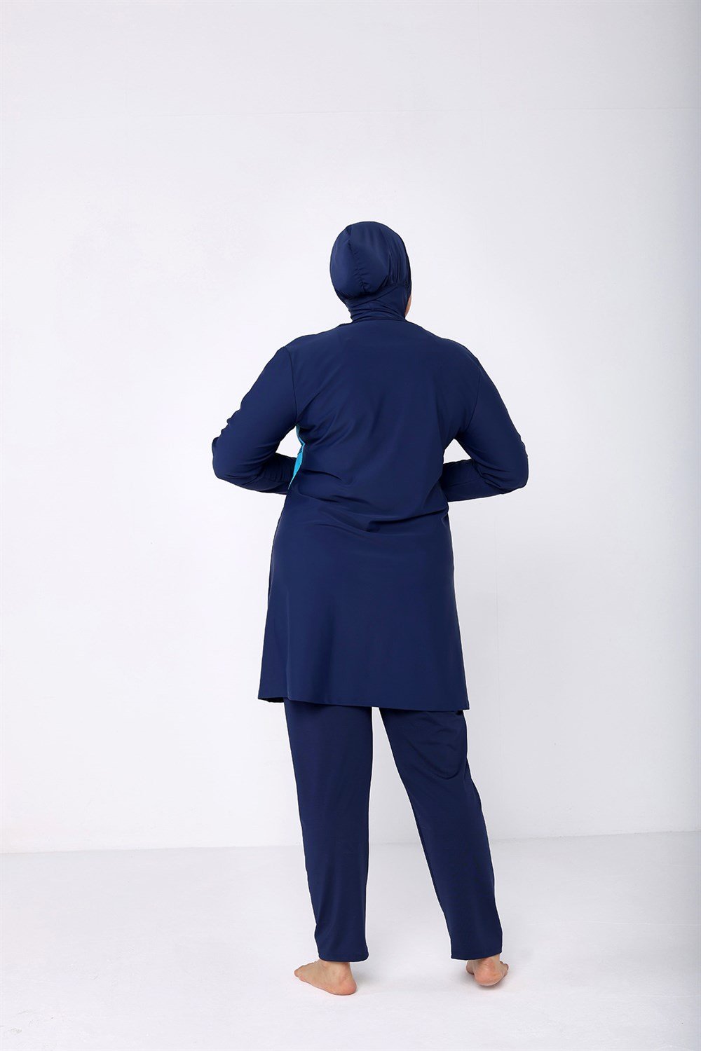 Büyük Beden Likralı Tam Kapalı Tesettür Mayo 2503 Koyu Lacivert Remsa Mayo