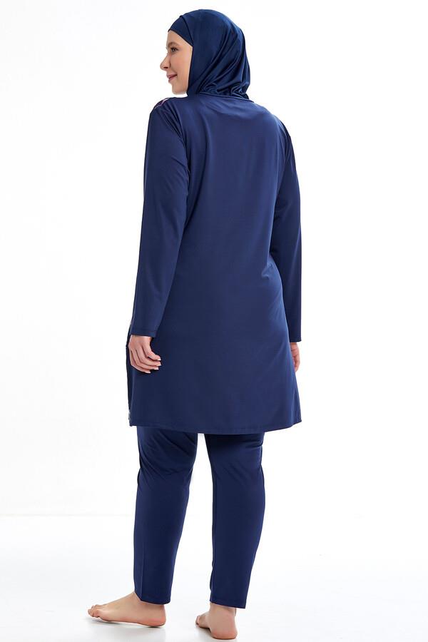 Büyük Beden Likralı Tam Kapalı Tesettür Mayo 0961 Koyu Lacivert