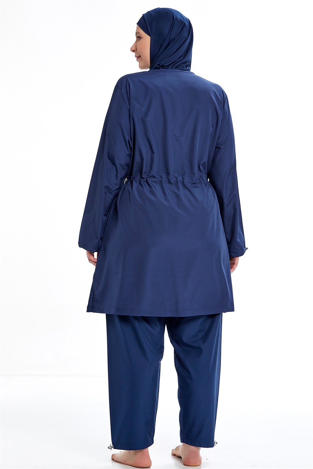 Büyük Beden Tam Kapalı Tesettür Mayo 0592 Koyu Lacivert Remsa Mayo