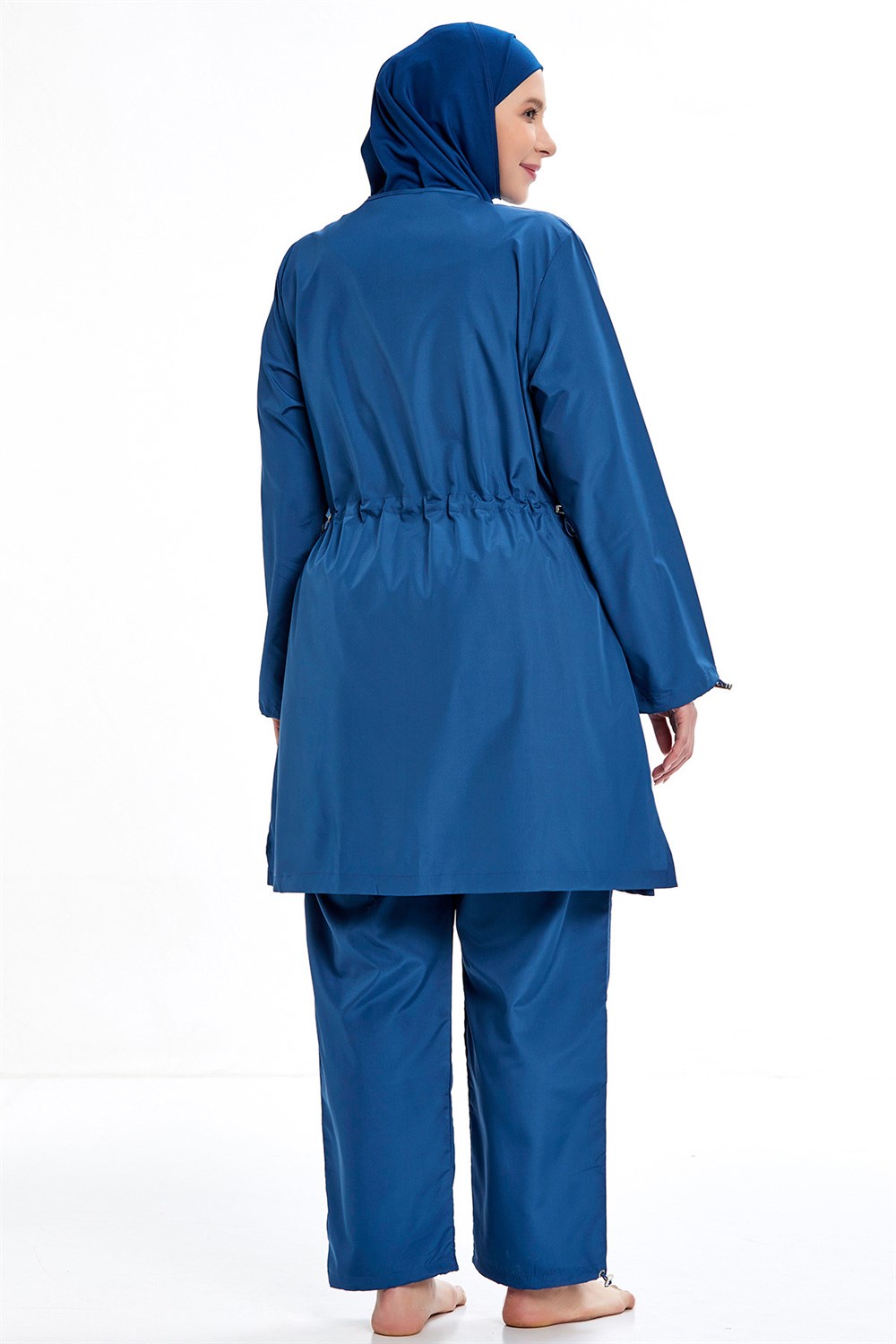 Büyük Beden Tam Kapalı Tesettür Mayo 0592 Açık Lacivert Remsa Mayo