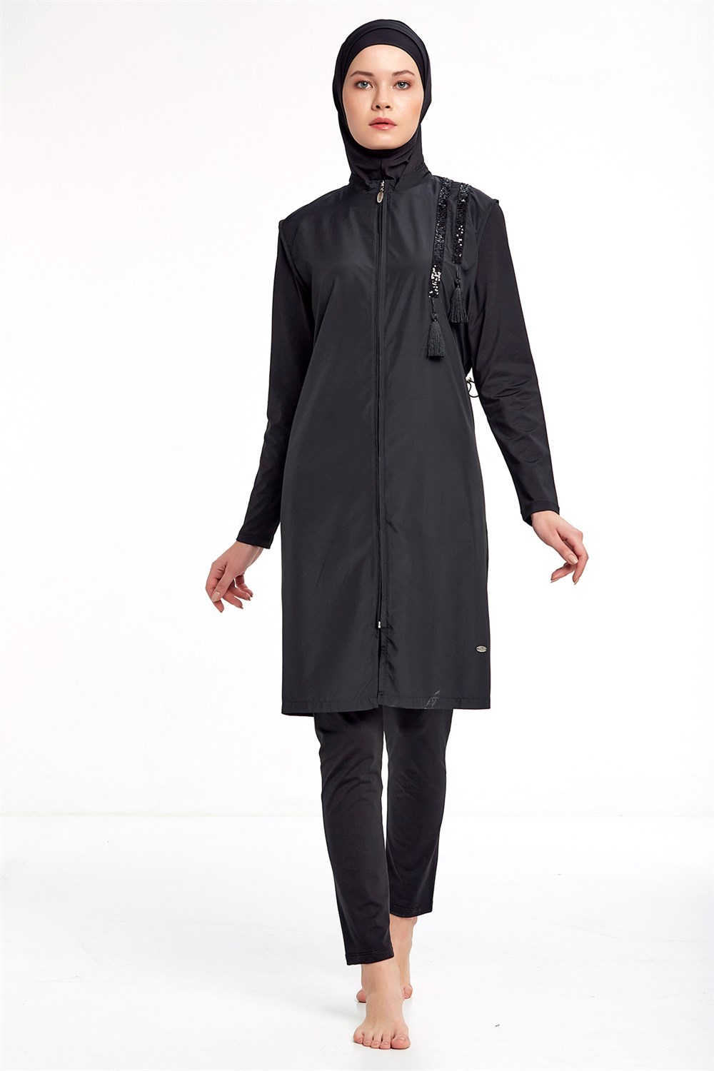 Büyük Beden Tam Kapalı Tesettür Mayo 1262 Siyah
