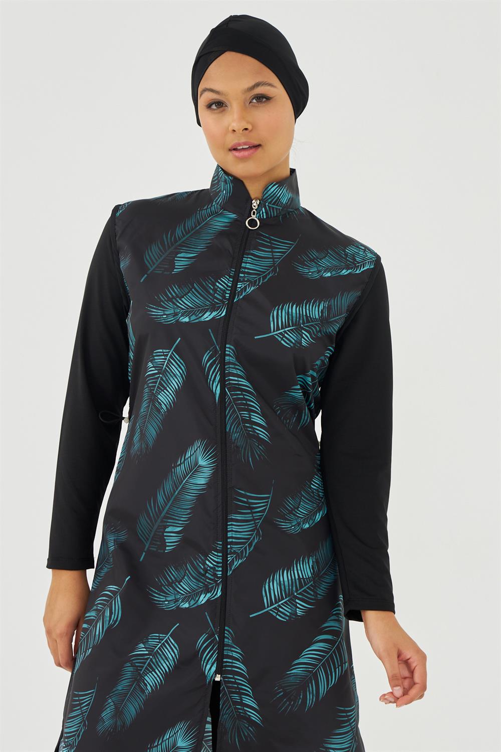 Büyük Beden Tam Kapalı Tesettür Mayo Deniz Mayosu TD703-09