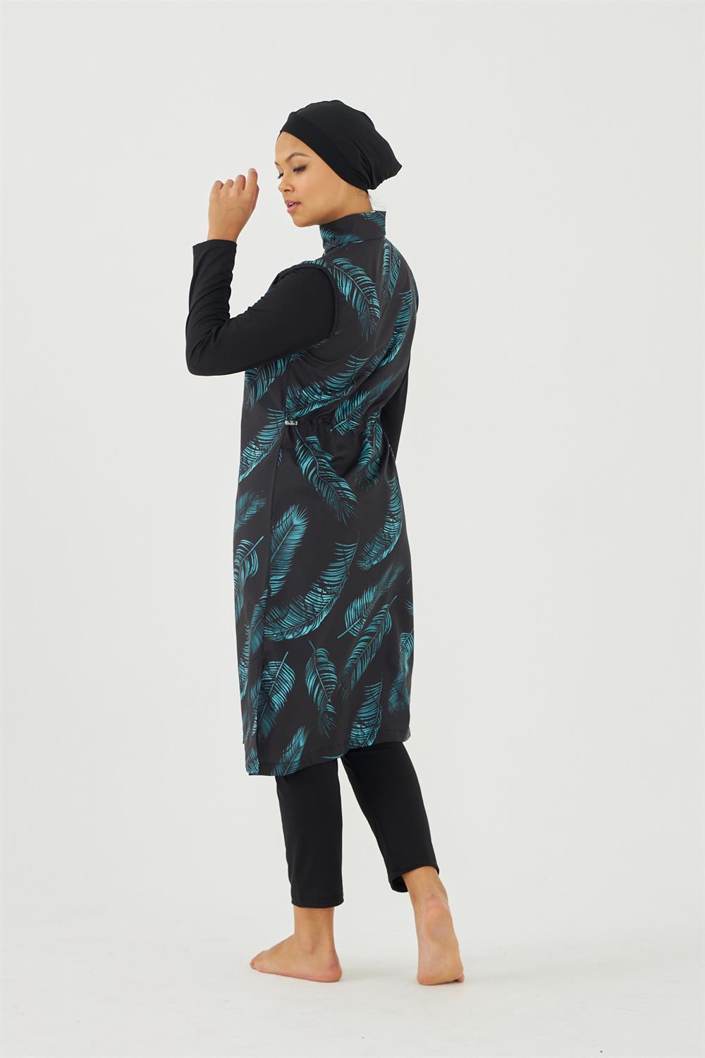 Büyük Beden Tam Kapalı Tesettür Mayo Deniz Mayosu TD703-09