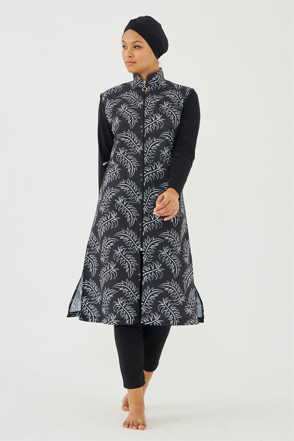 Büyük Beden Tam Kapalı Tesettür Mayo Deniz Mayosu TD703-13