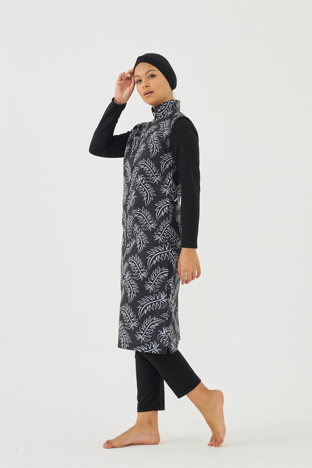 Büyük Beden Tam Kapalı Tesettür Mayo Deniz Mayosu TD703-13