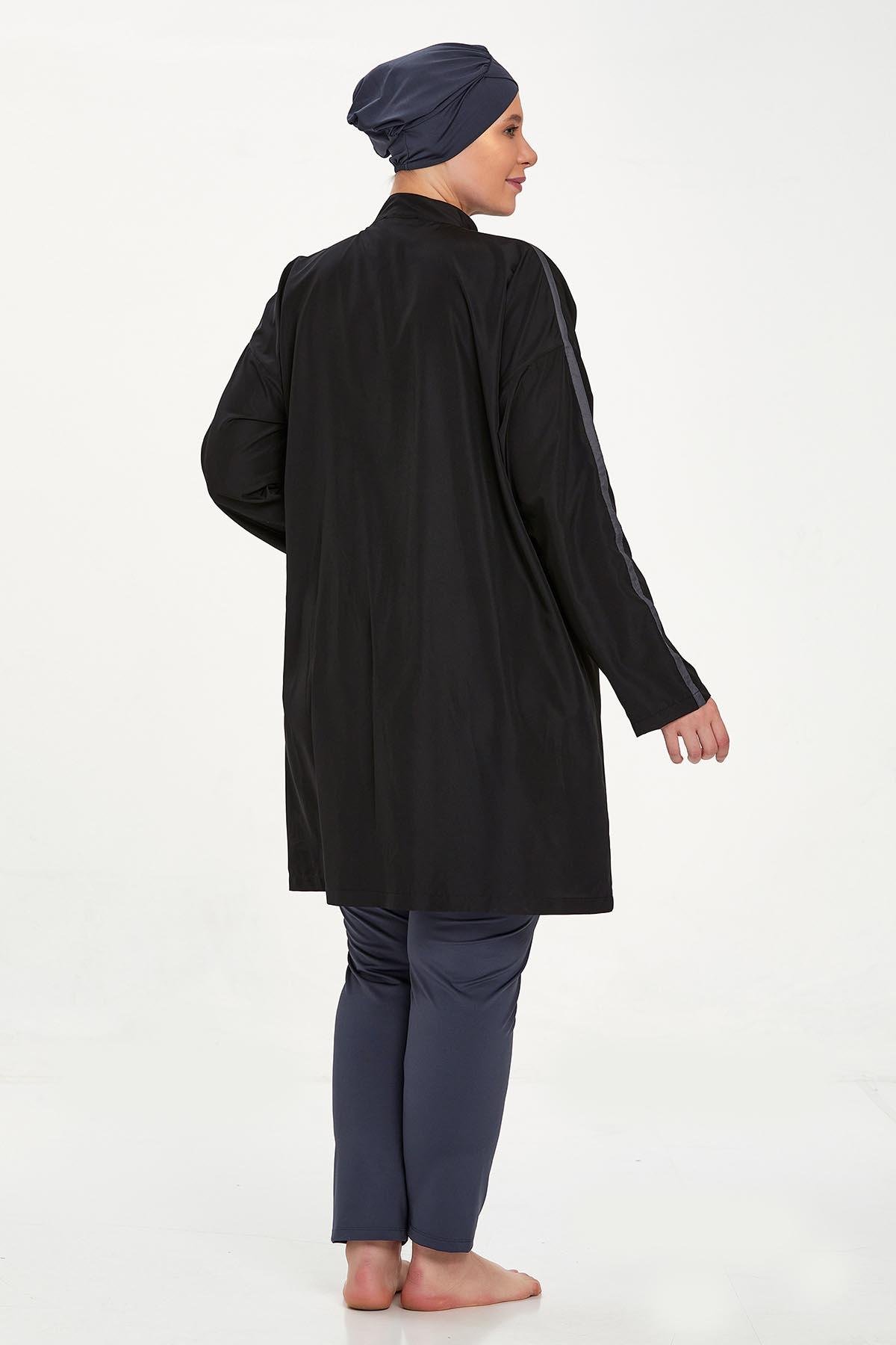 Büyük Beden Tam Kapalı Tesettür Mayo Morgan Battal 1427 Siyah
