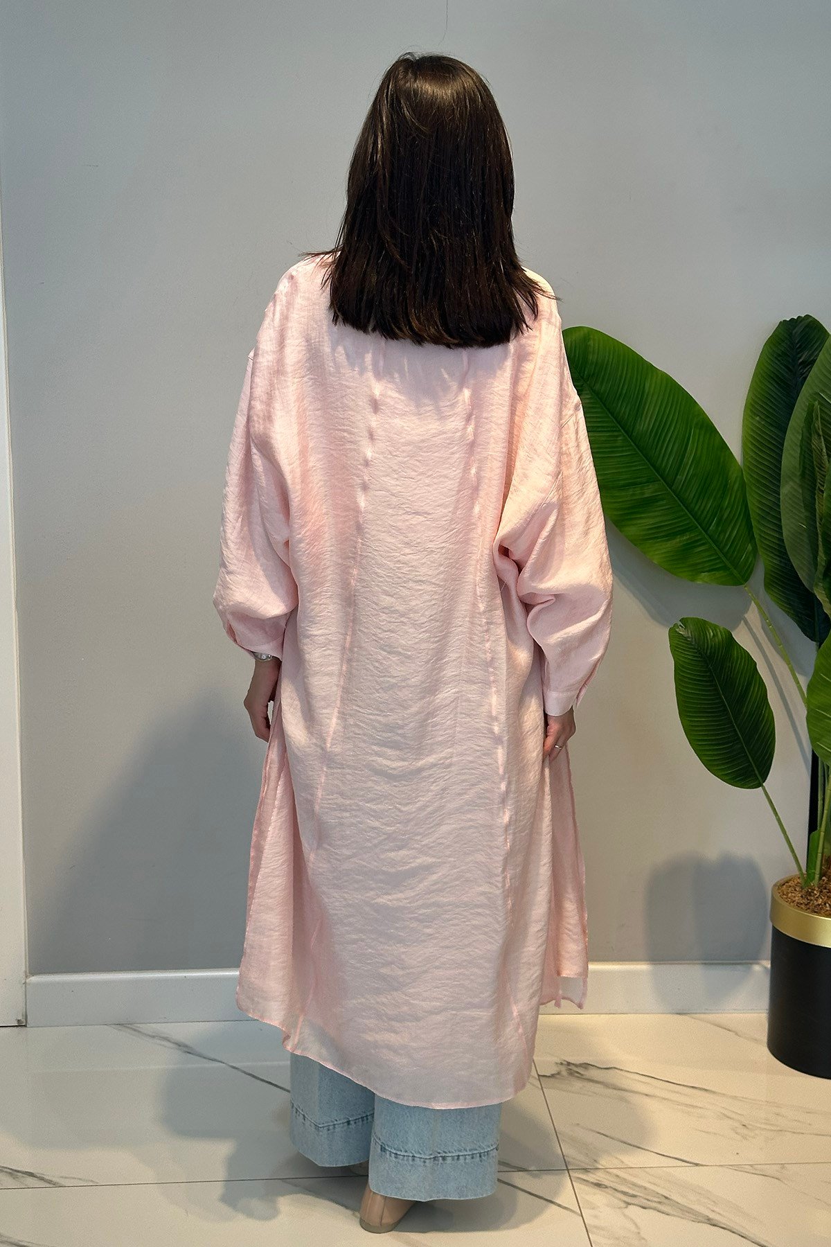Çift Katlı Kuşaklı Nil Tunik 165 Pembe