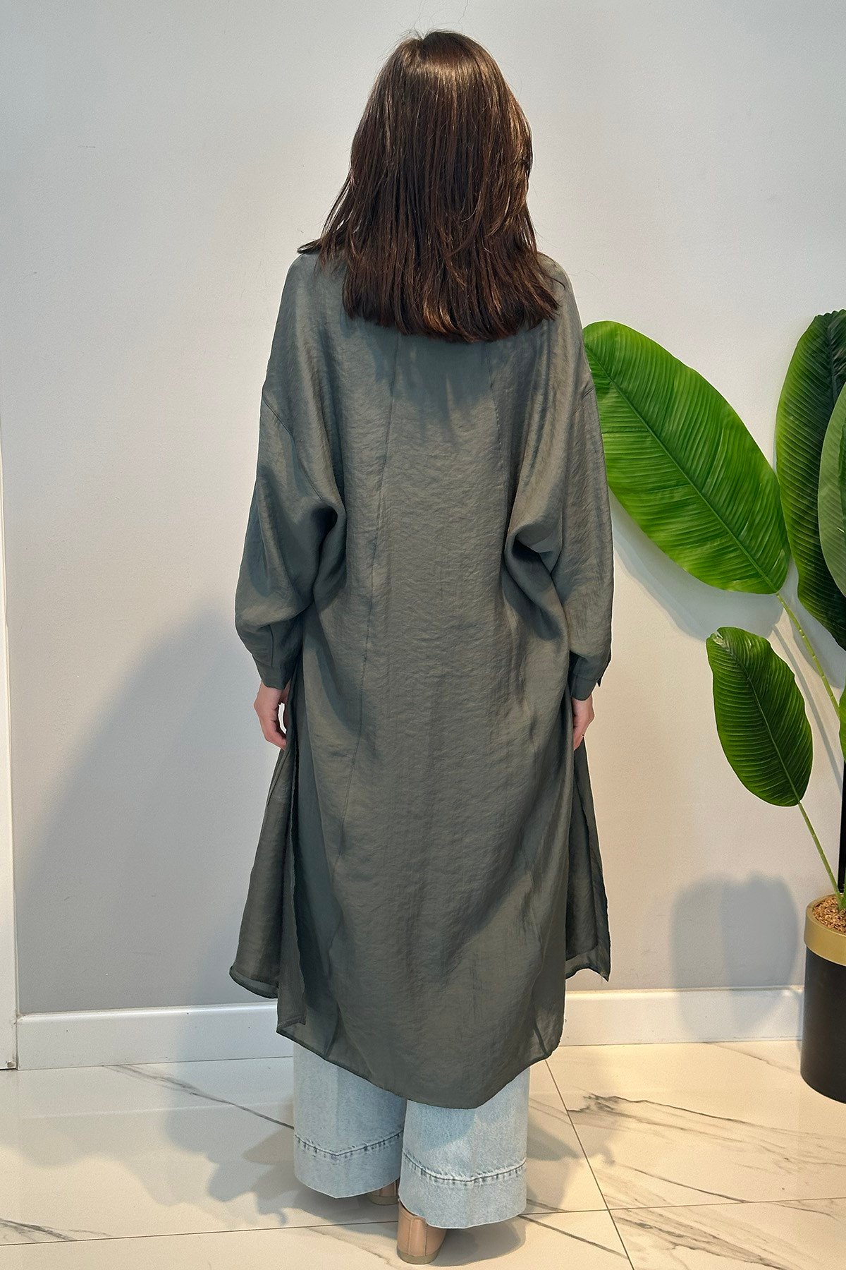 Çift Katlı Kuşaklı Nil Tunik 165 Yeşil