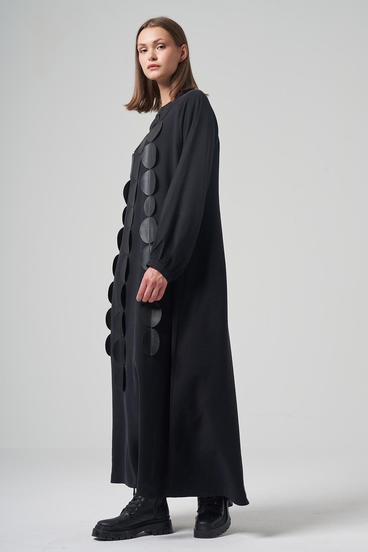 Cookie Uzun Elbise 6705 Siyah