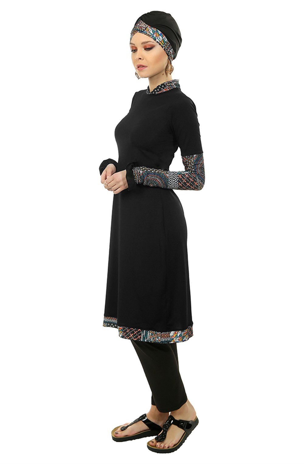 Emayo Likralı Tam Kapalı Tesettür Mayo Ayşegül Pirinç