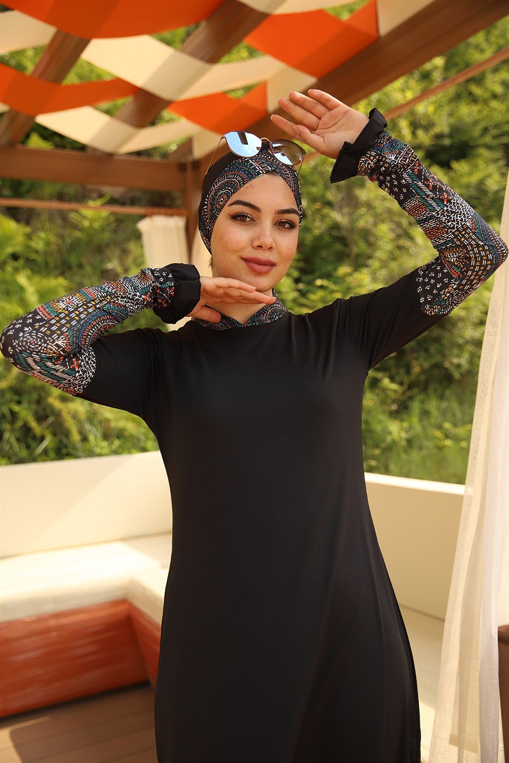 Emayo Likralı Tam Kapalı Tesettür Mayo Ayşegül Pirinç