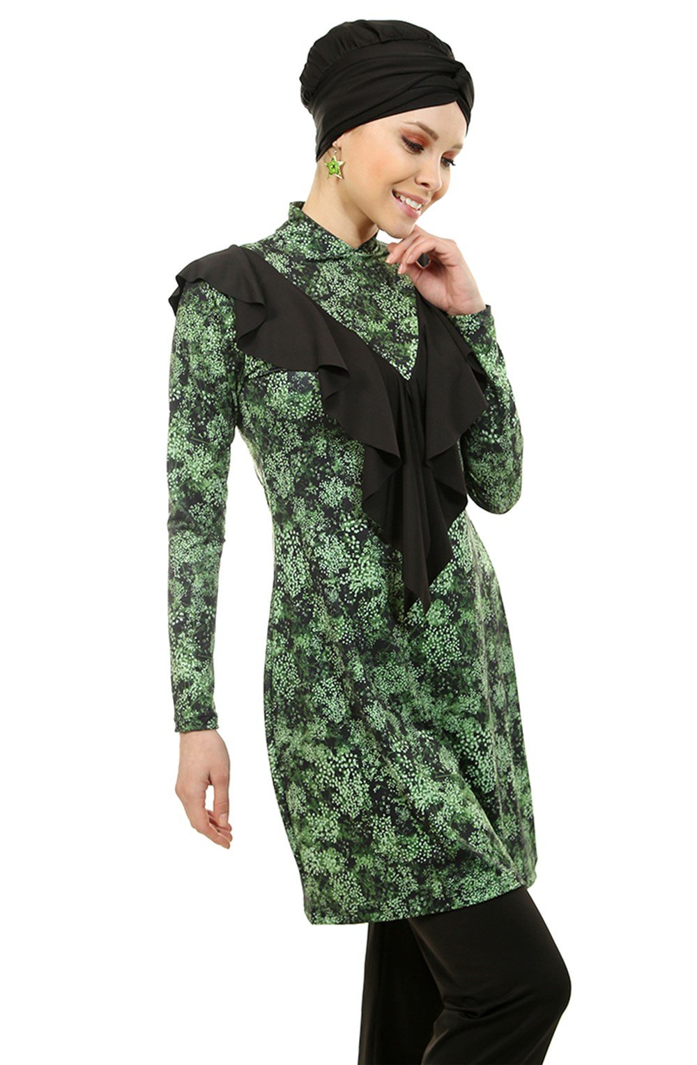 Emayo Likralı Tam Kapalı Tesettür Mayo 1927 Melike Yeşil