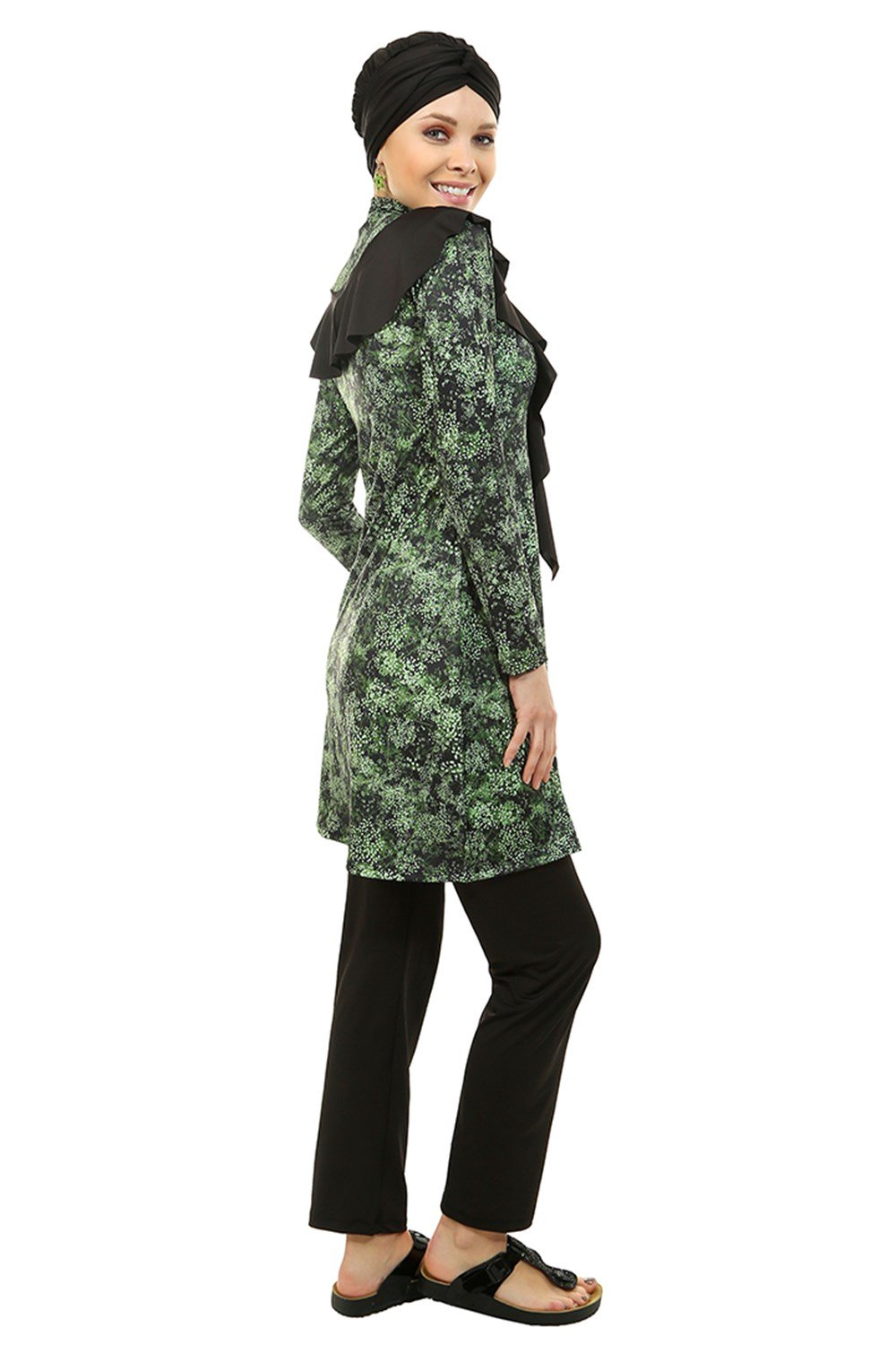 Emayo Likralı Tam Kapalı Tesettür Mayo 1927 Melike Yeşil