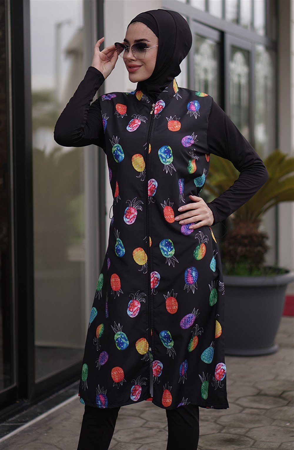 Emayo Tam Kapalı Tesettür Mayo 2004 Çiğdem RengiRengarenk Ananas