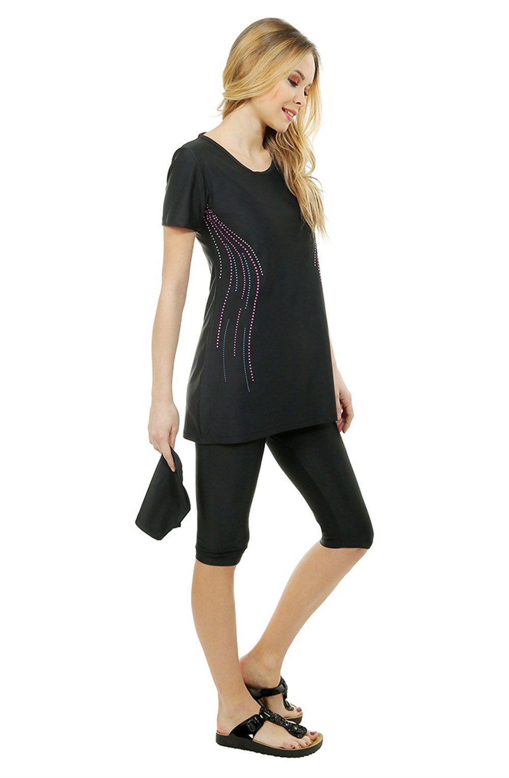 Emayo Yarı Kapalı Mayo Kısa Kollu 2013 Sare Siyah