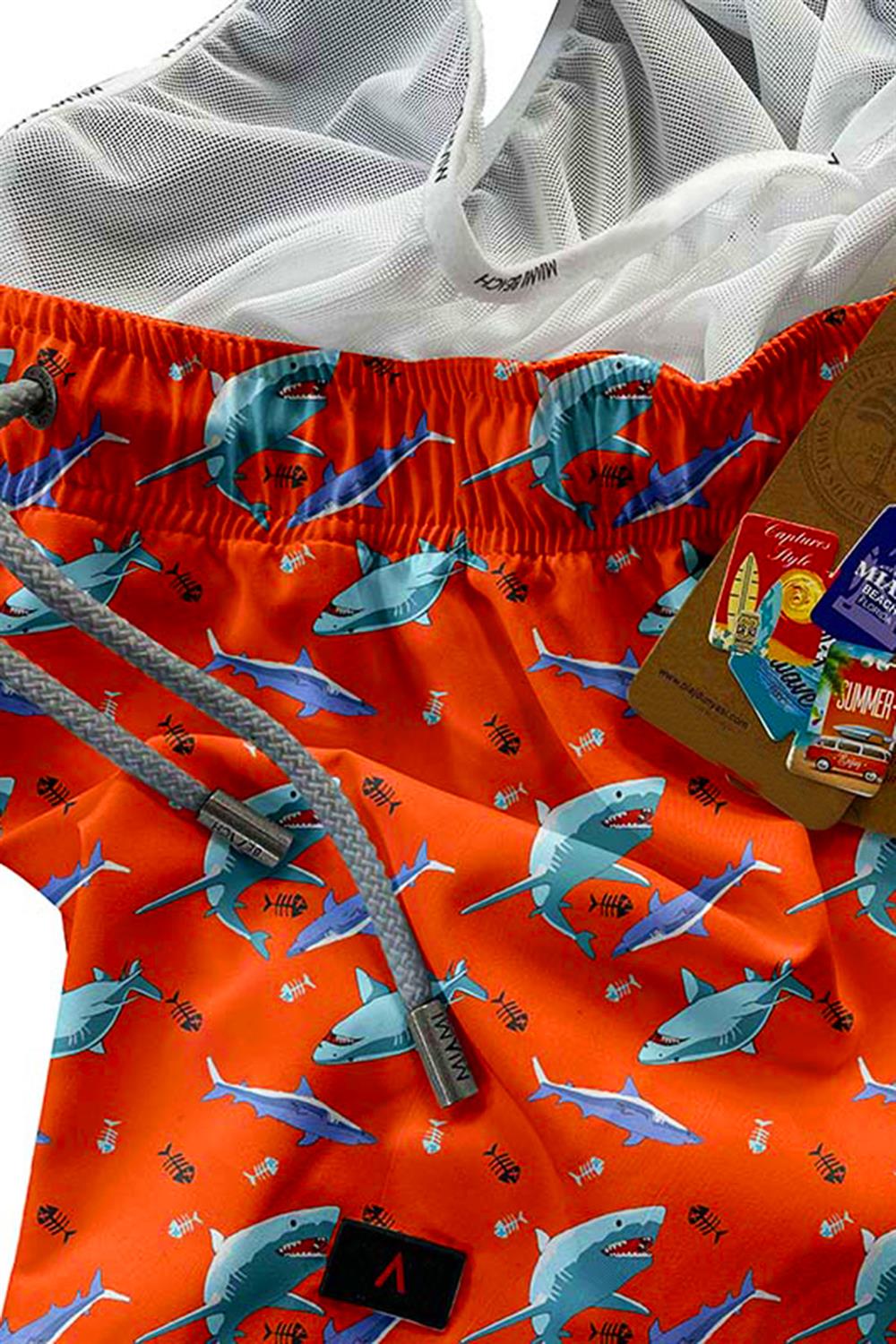 Erkek Çocuk Havuz Deniz Şort Köpek Balığı 1043 Kırmızı