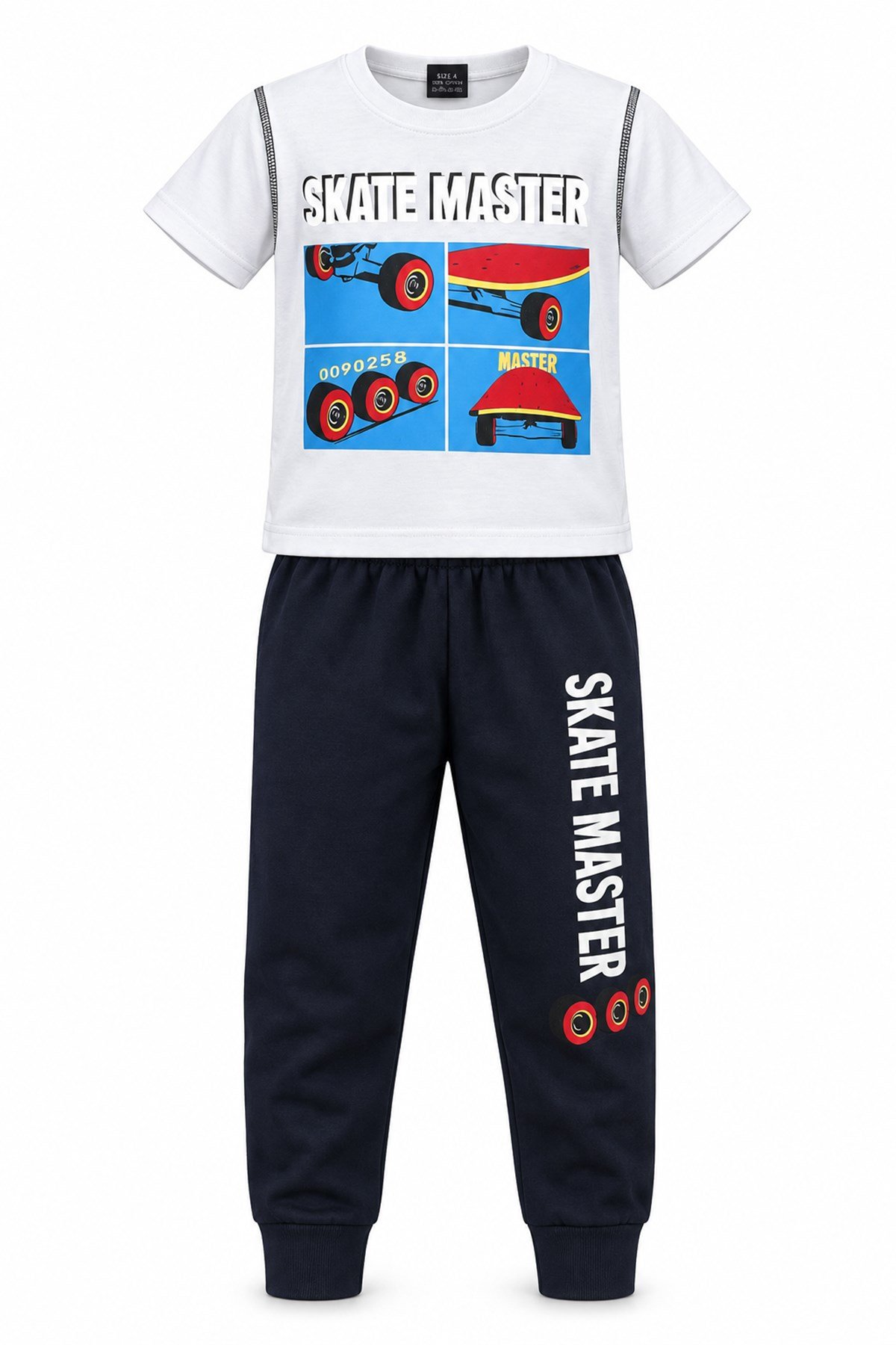 Erkek Çocuk Kısa Kol Penye Pijama Takımı 4269 Bej03