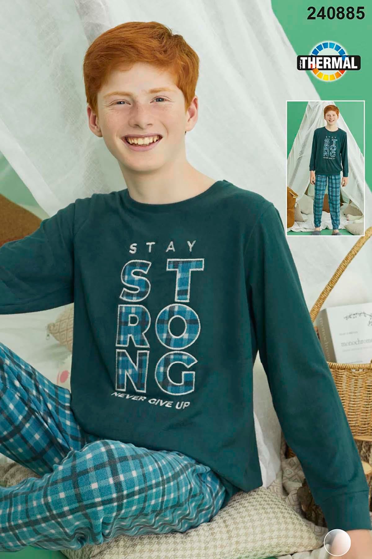 Erkek Çocuk Termal Pijama Takımı 240885 Petrol