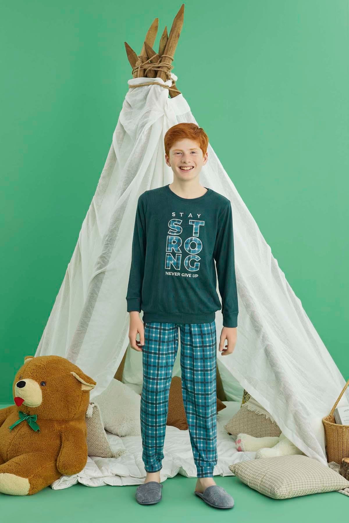 Erkek Çocuk Termal Pijama Takımı 240885 Petrol